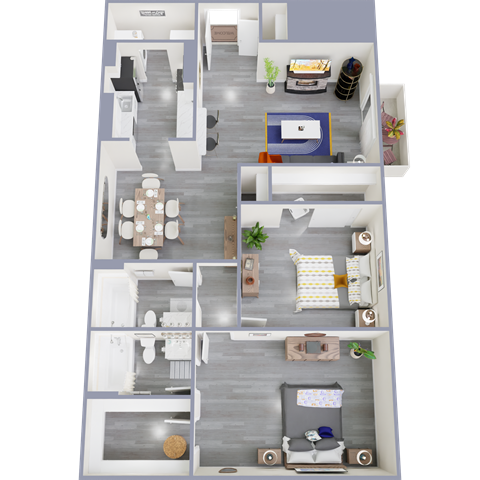 2 bedroom 2 bathroom apartment